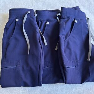 Figs Technical Collection Zamora Joggers Scrub Pants Blue Women's Lot of 3 XXS/P